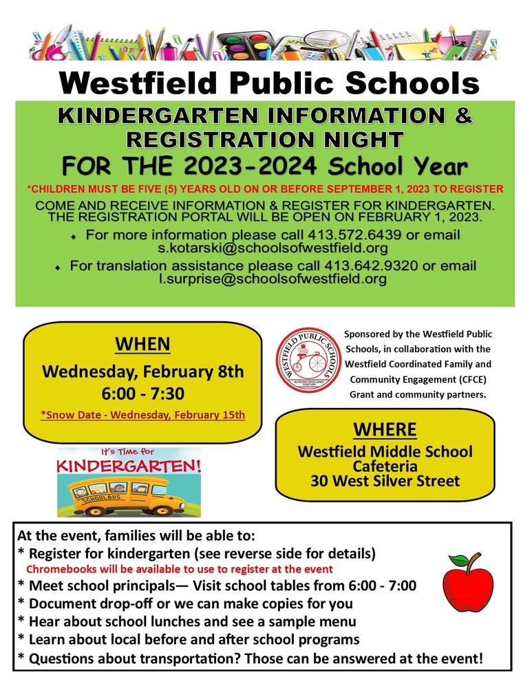 Countdown to Kindergarten for the 20232024 School Year Munger Hill