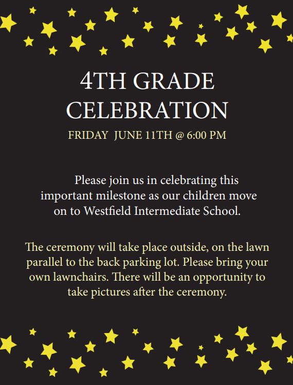 4th Grade Celebration Flyer